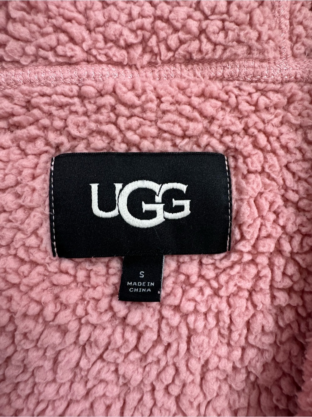 Ugg Womans Ruthie Full Zip Fluff Sherpa Hoodie Pink Size Small. - Picture 6 of 13